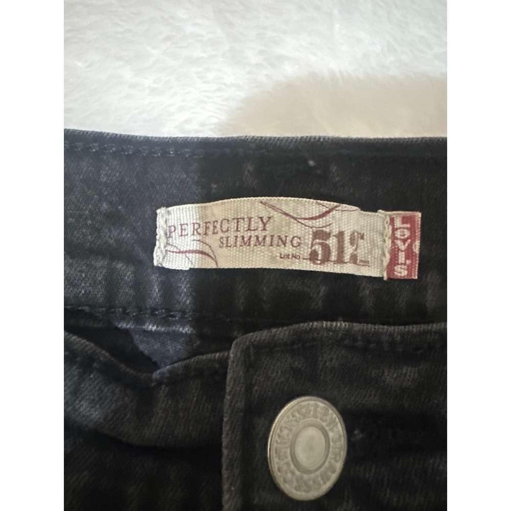 Levi's 512 Perfectly Slimming Black Flare Jeans Women's Size 10S - Picture 4 of 9